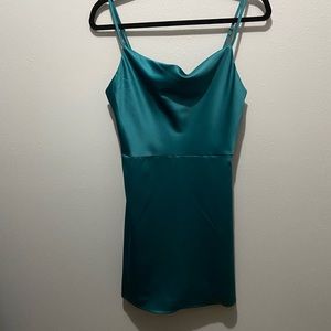 Silky cowl neck slip Dress